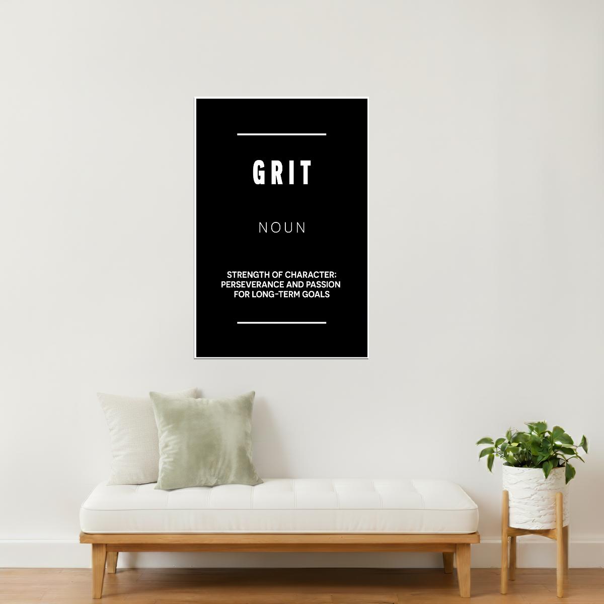 Grit | Black Motivational Typography Poster