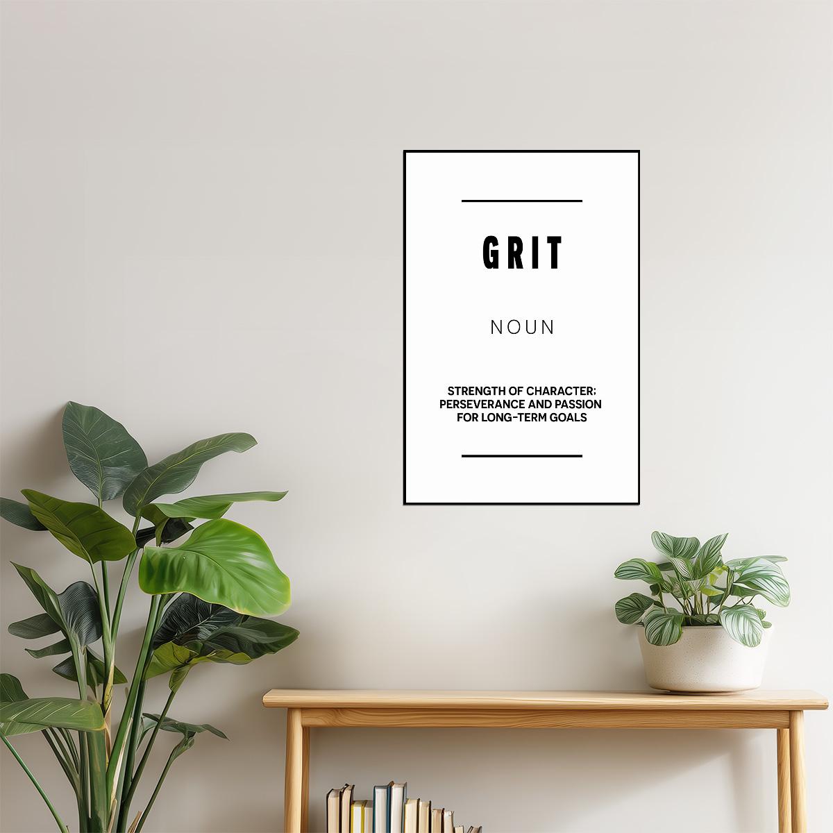 Grit | White Motivational Typography Poster