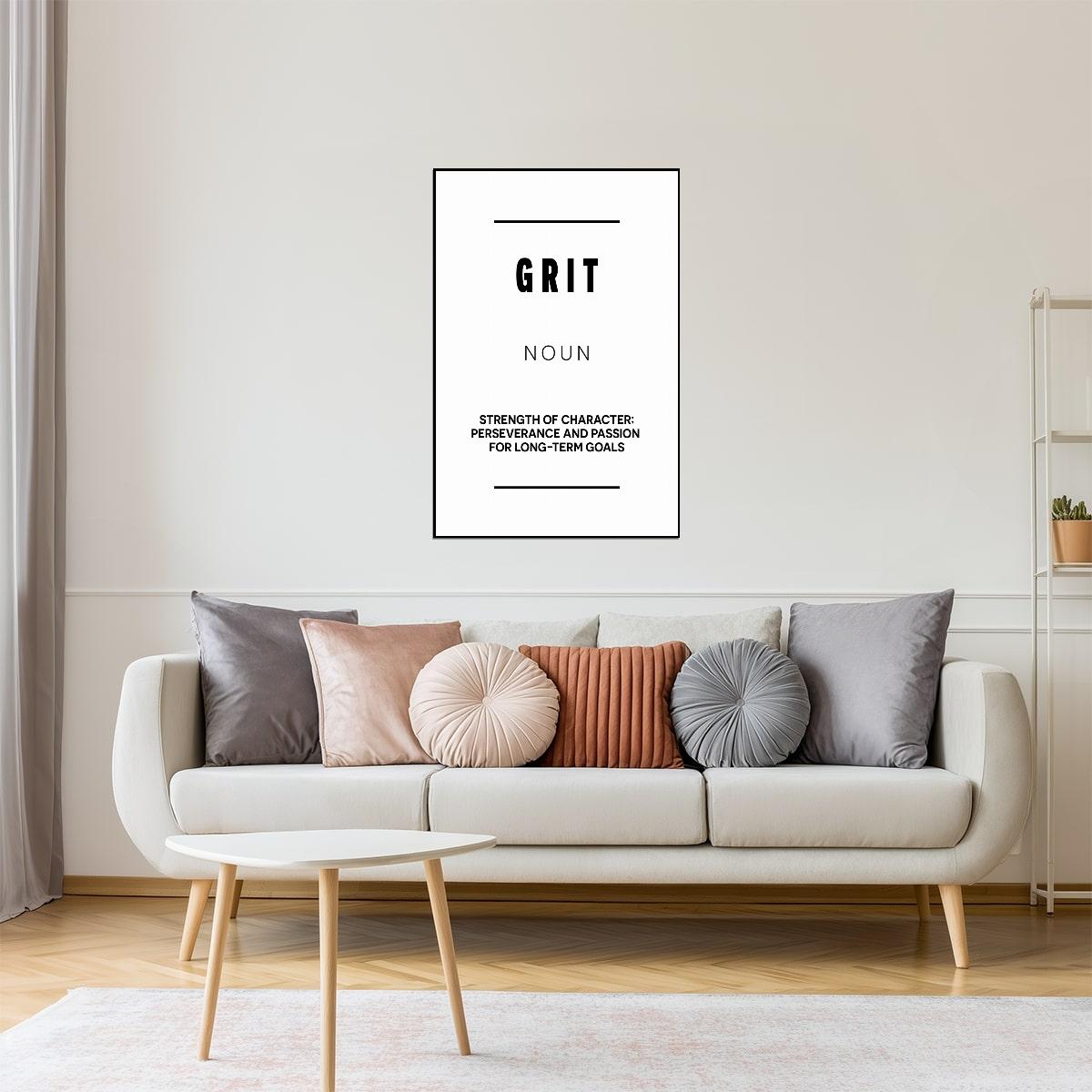 Grit | White Motivational Typography Poster