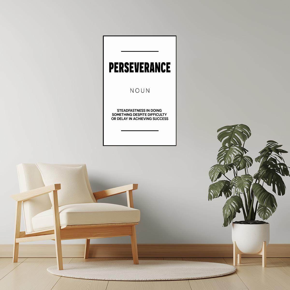 Perseverance | White Motivational Typography Poster