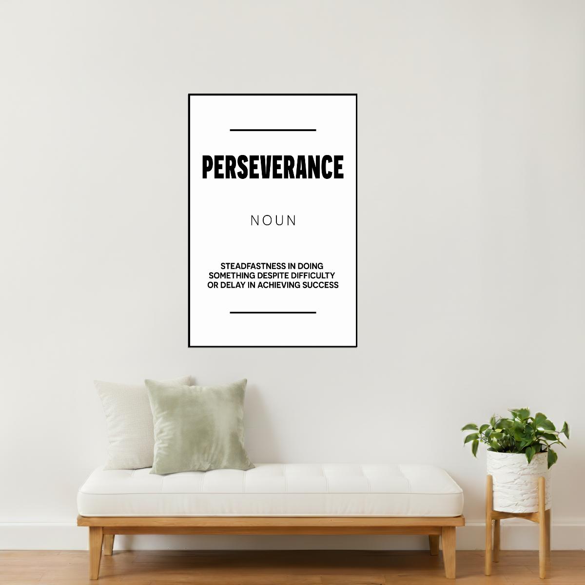 Perseverance | White Motivational Typography Poster