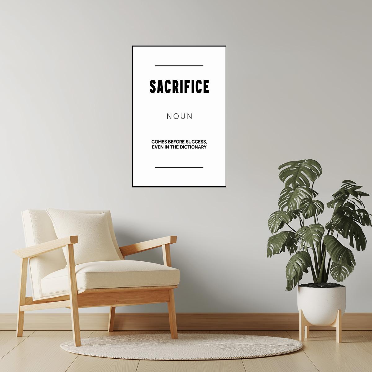 Sacrifice | White Motivational Typography Poster