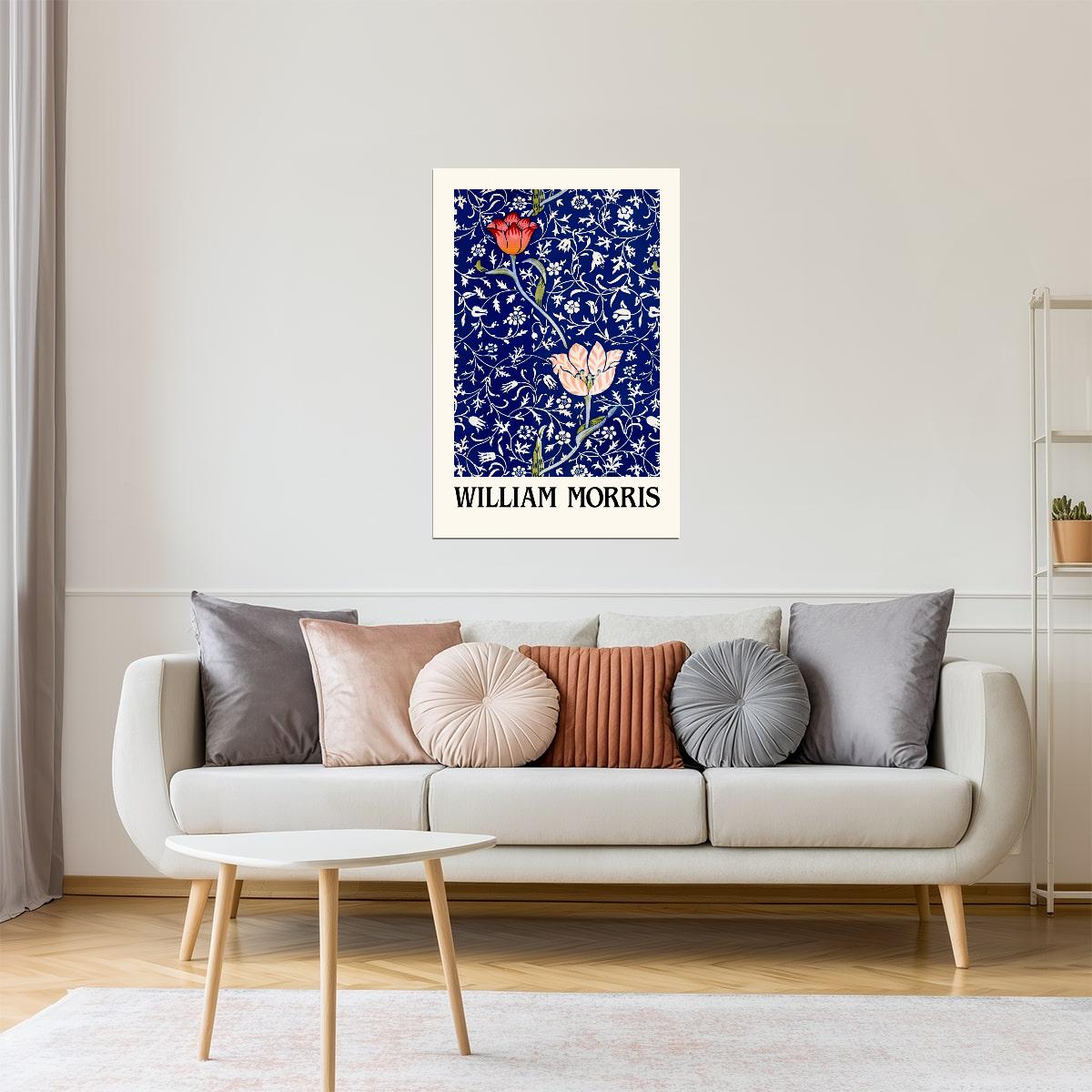 William Morris Blue Blossom | Vintage Floral Pattern Print Poster