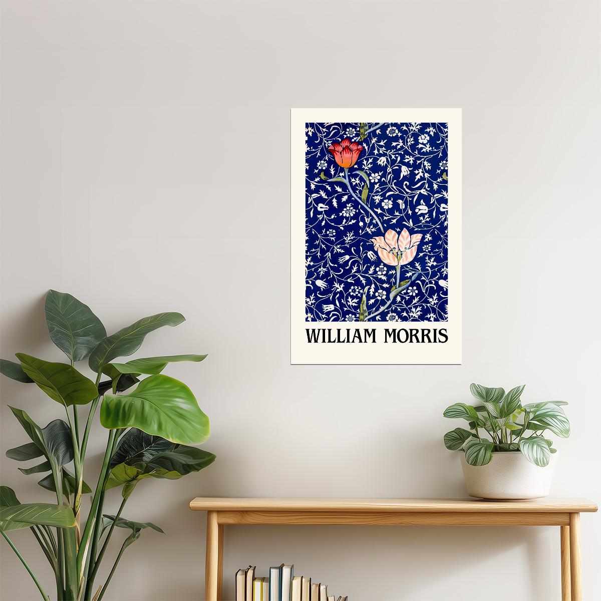 William Morris Blue Blossom | Vintage Floral Pattern Print Poster