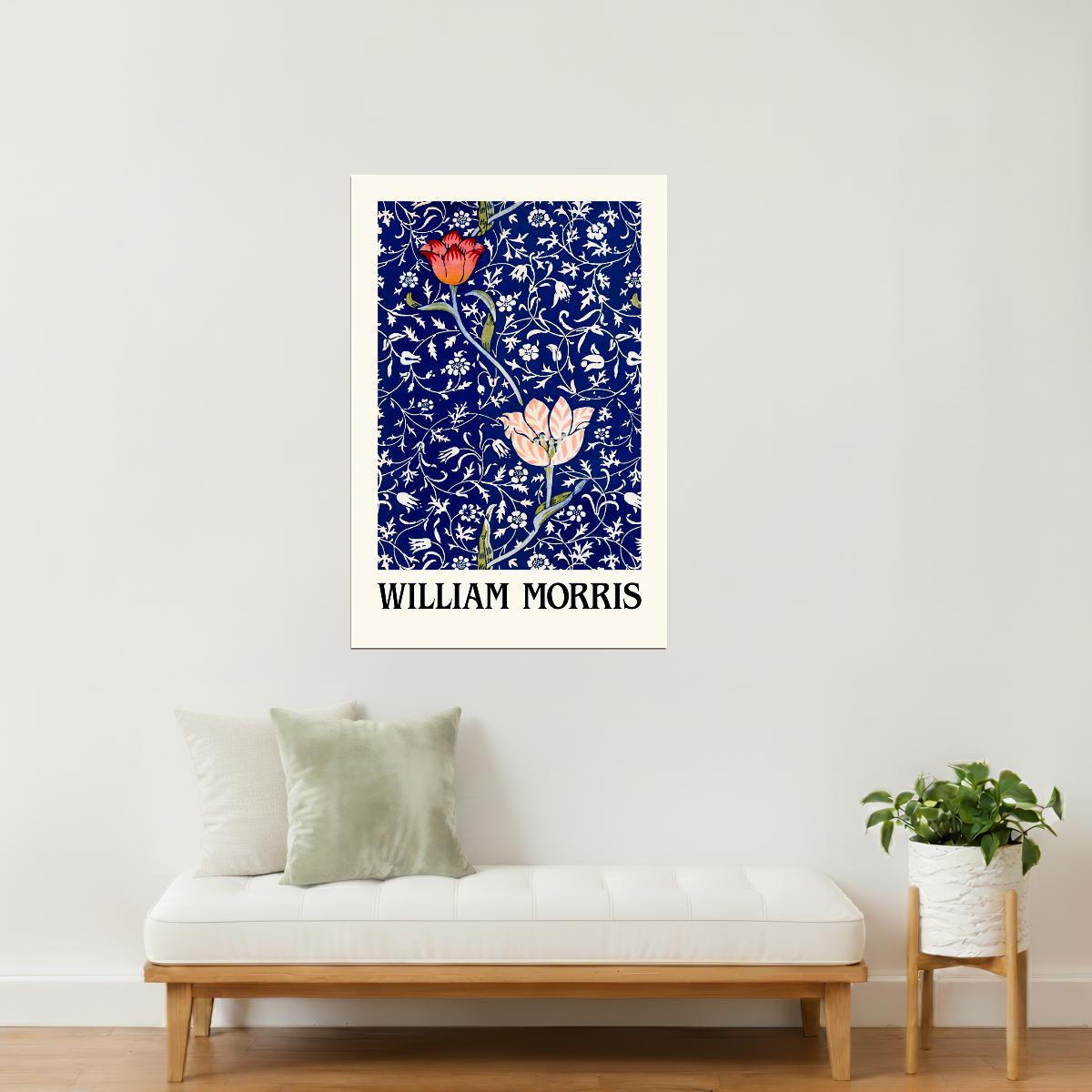 William Morris Blue Blossom | Vintage Floral Pattern Print Poster
