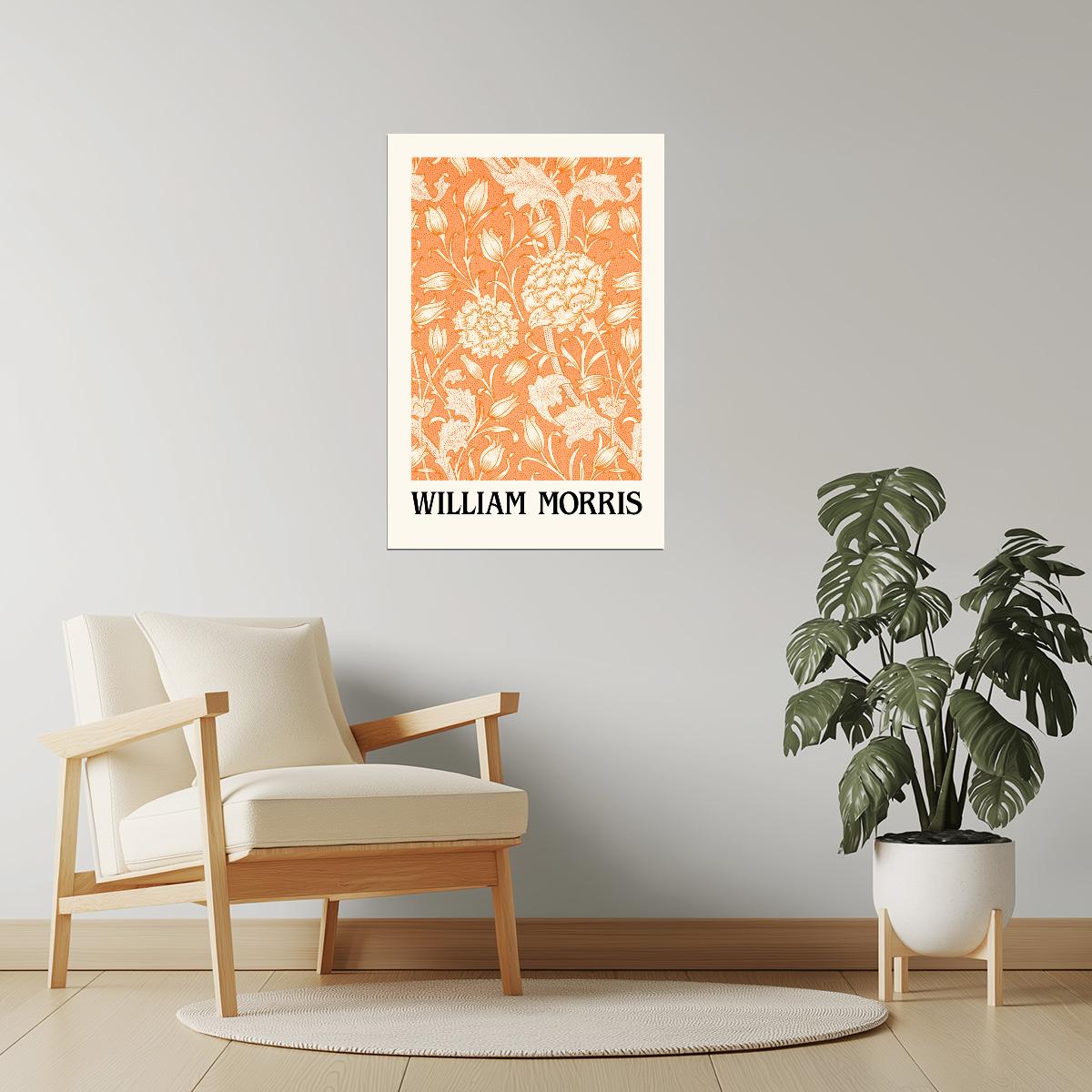 William Morris Orange Design | Botanical Wall Art Poster