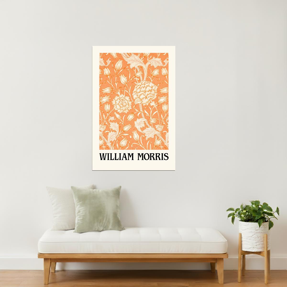William Morris Orange Design | Botanical Wall Art Poster