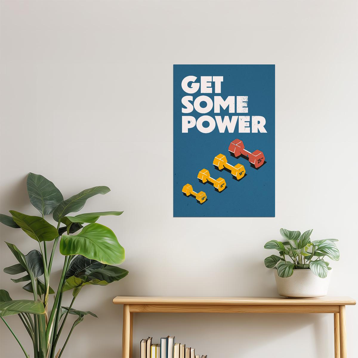 Get Some Power | Retro Weightlifting Gym Wall Decor Poster