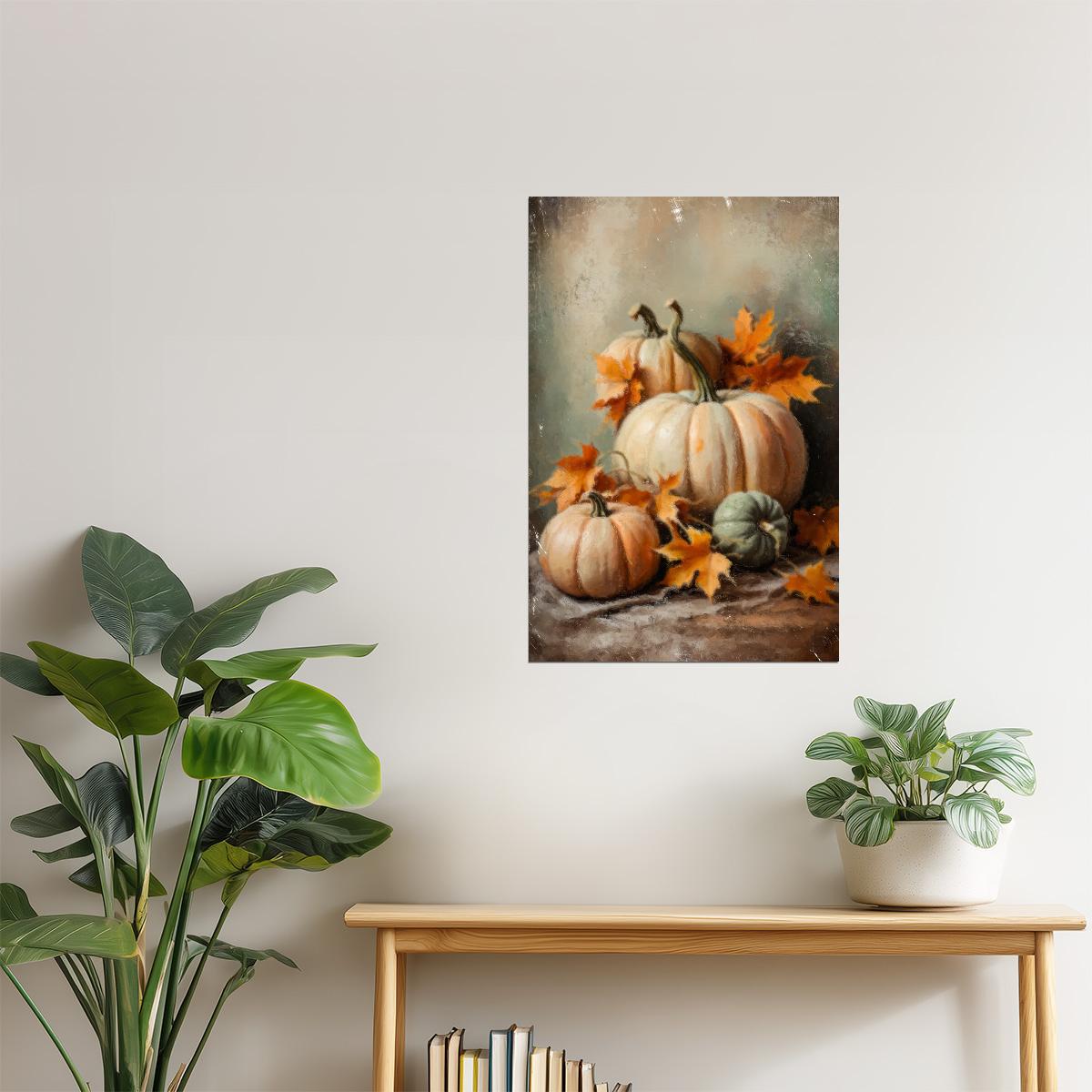 Pumpkin Harvest | Cozy Autumn Halloween Wall Art Print Poster