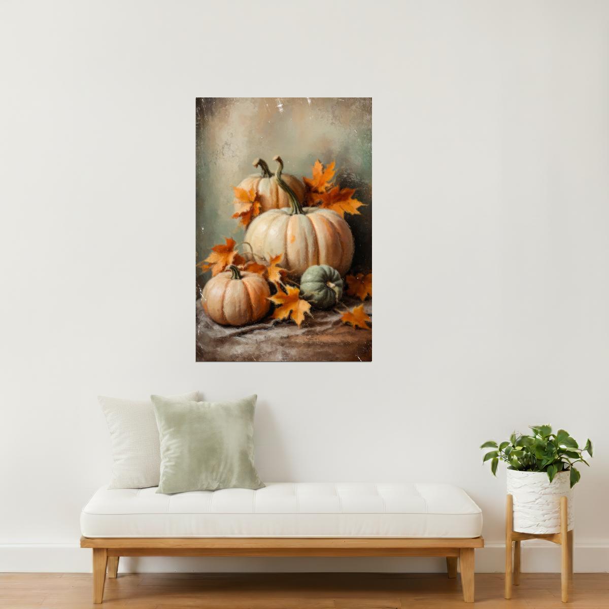 Pumpkin Harvest | Cozy Autumn Halloween Wall Art Print Poster