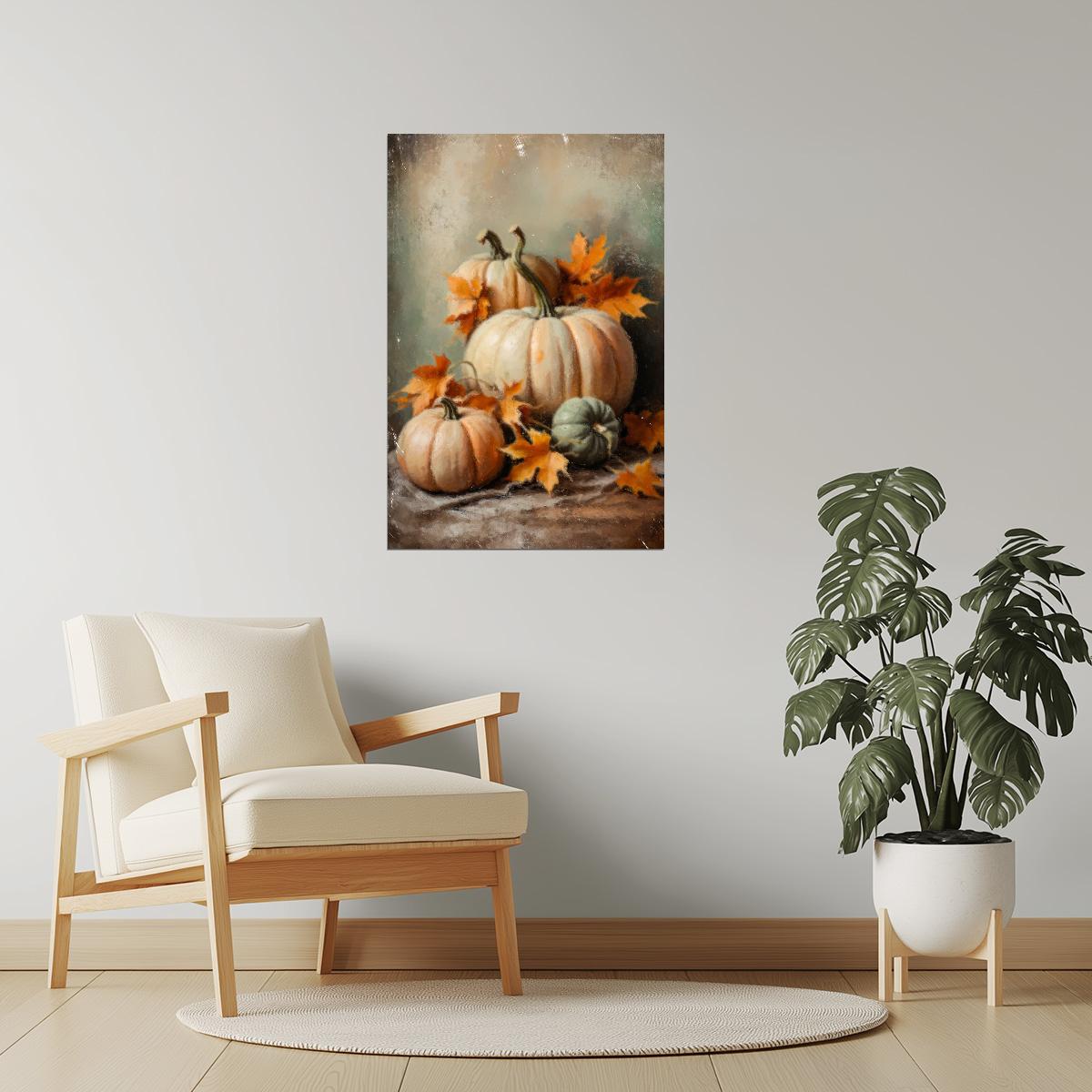 Pumpkin Harvest | Cozy Autumn Halloween Wall Art Print Poster