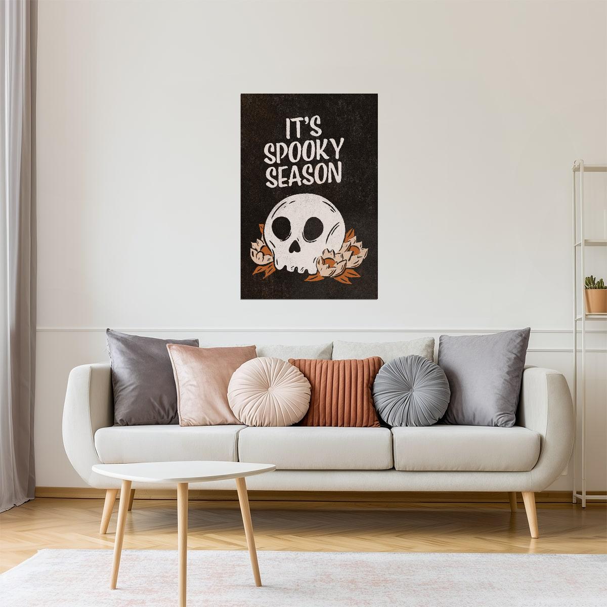 It’s Spooky Season | Boho Minimalist Skeleton Halloween Wall Art Poster