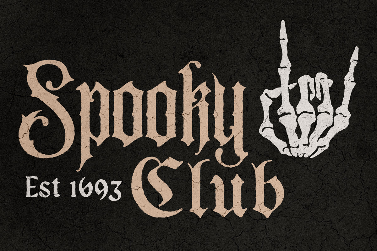 Spooky Club Skeleton Hand | Boho Minimalist Halloween Wall Art Poster