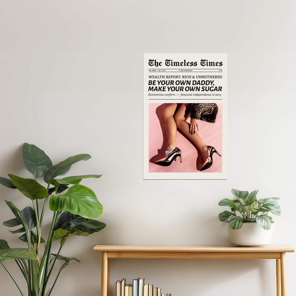 Be Your Own Daddy | Feminist Newspaper Print Poster