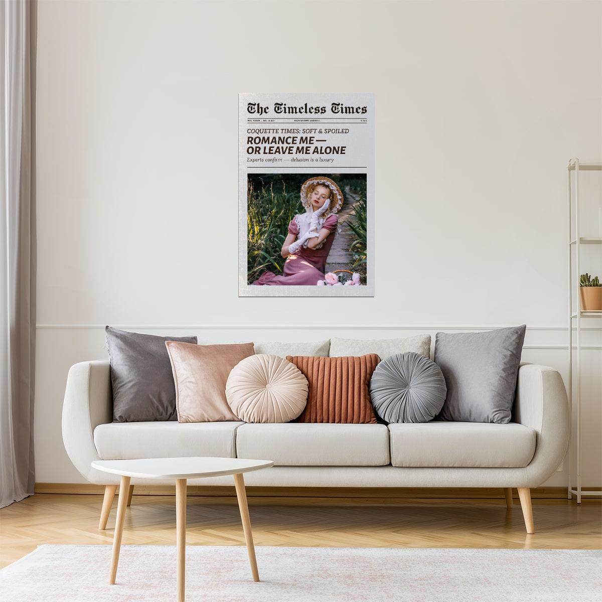 Romance Me or Leave Me Alone | Vintage Newspaper Wall Art Poster
