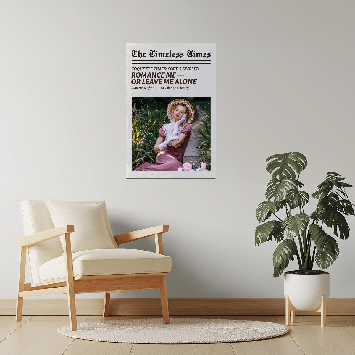 Romance Me or Leave Me Alone | Vintage Newspaper Wall Art Poster