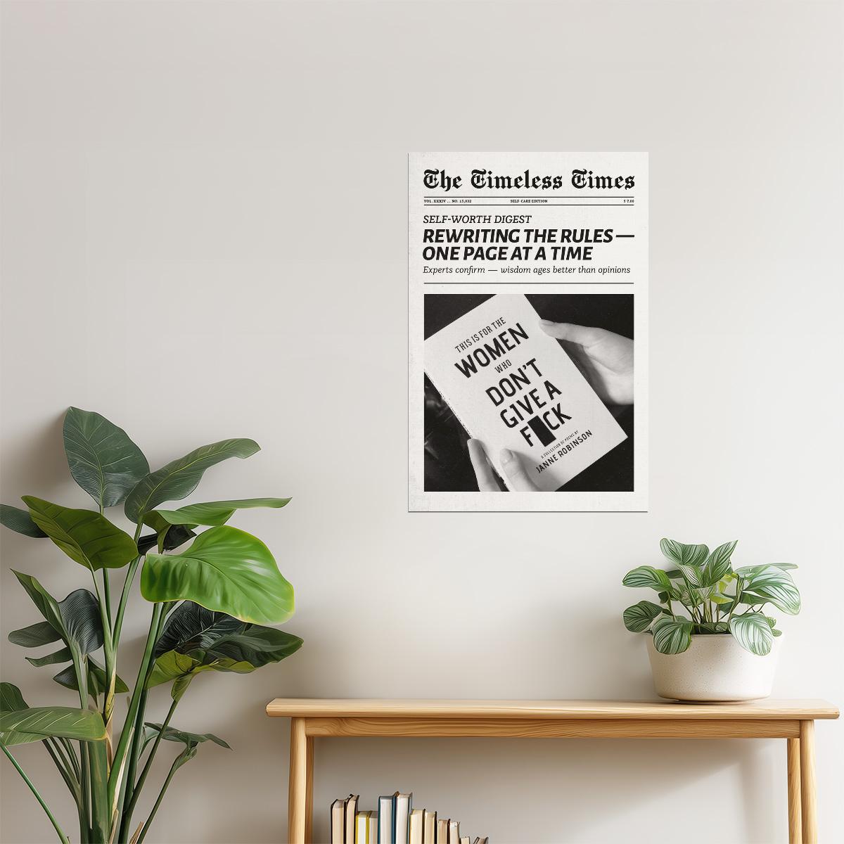 Women Don’t Give a F | Bold Feminist Newspaper Print Poster