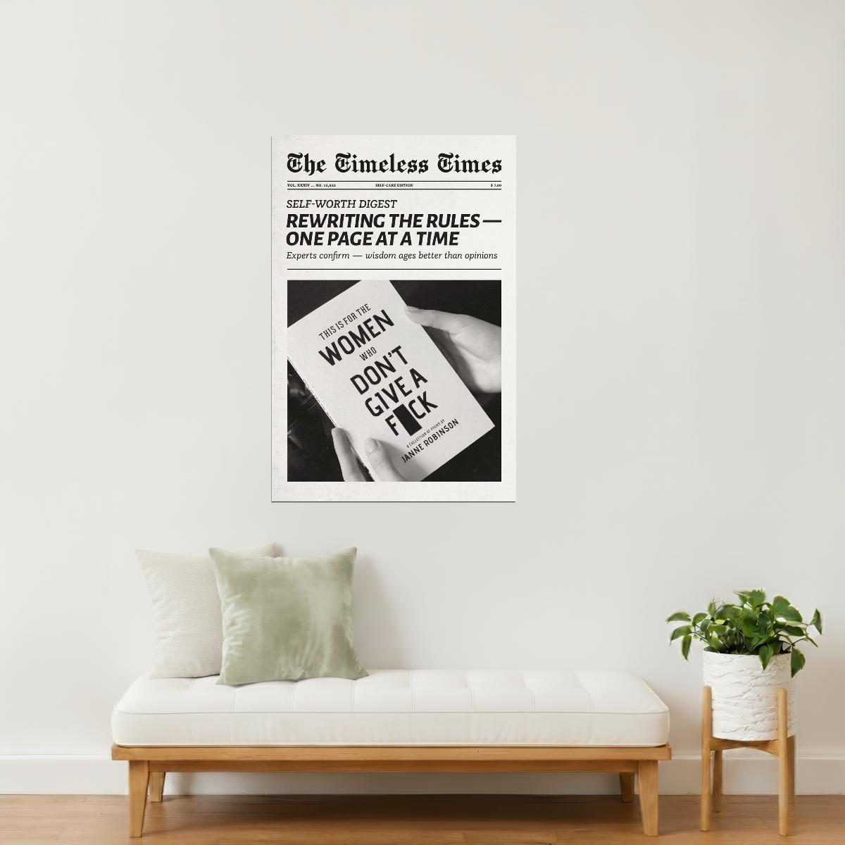 Women Don’t Give a F | Bold Feminist Newspaper Print Poster