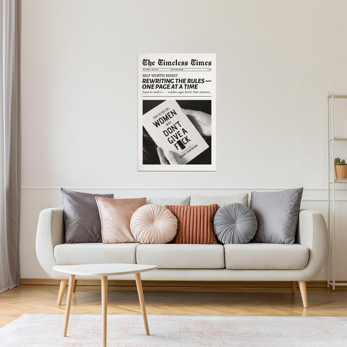 Women Don’t Give a F | Bold Feminist Newspaper Print Poster