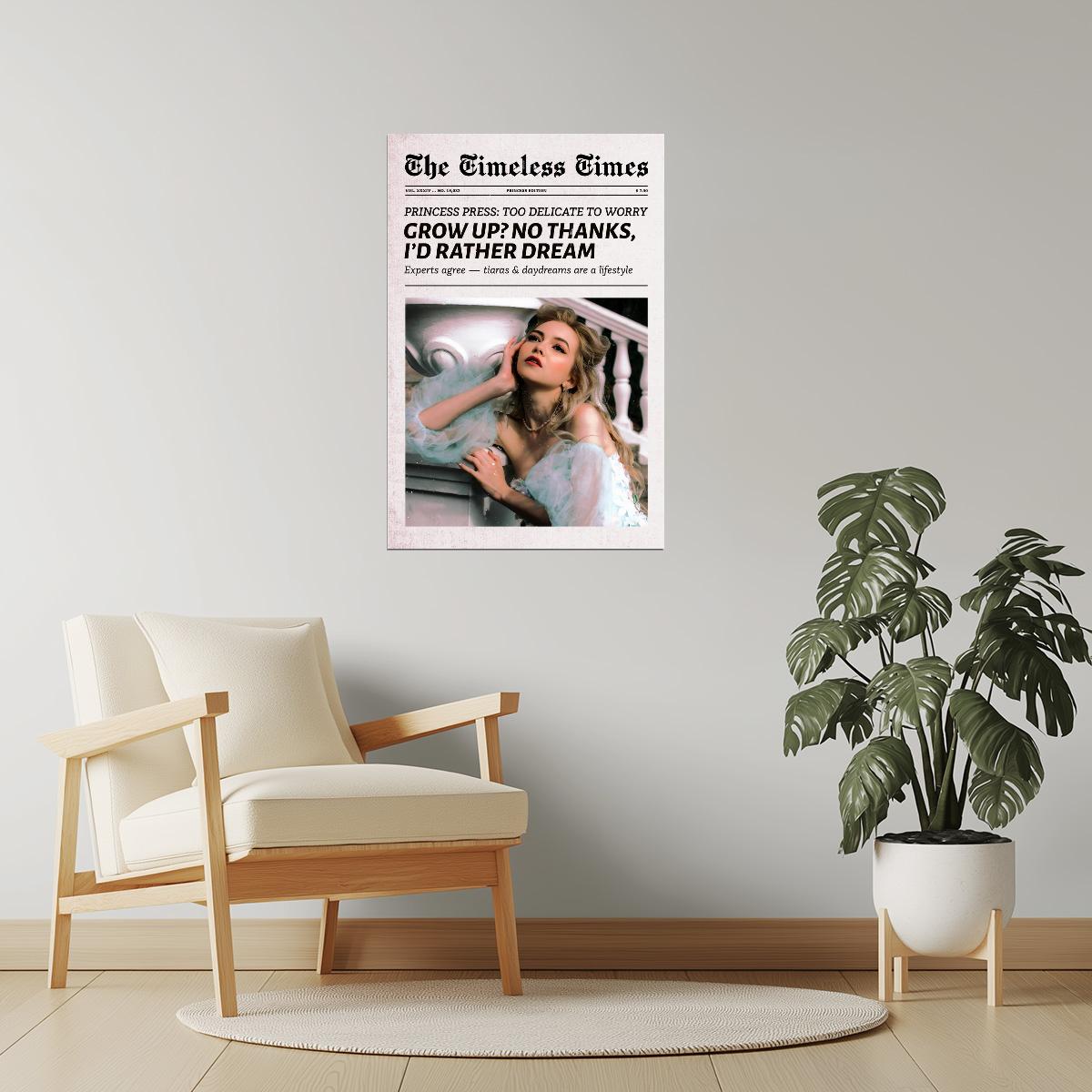 I’d Rather Dream | Soft Girl Newspaper Print Poster