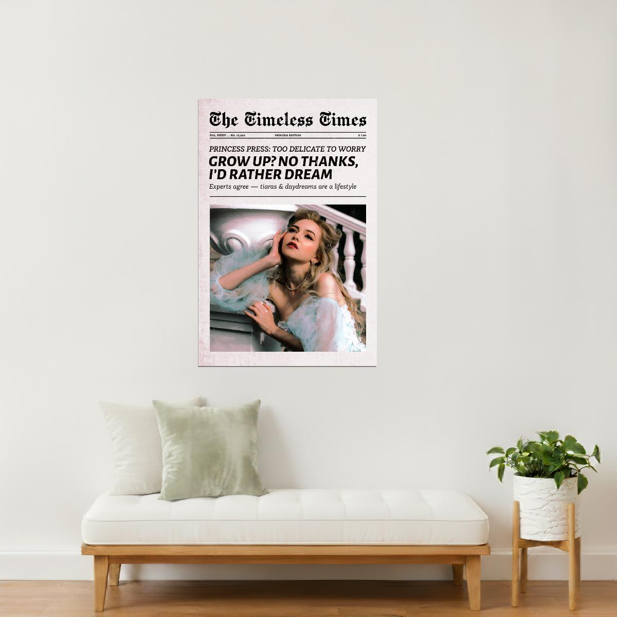 I’d Rather Dream | Soft Girl Newspaper Print Poster