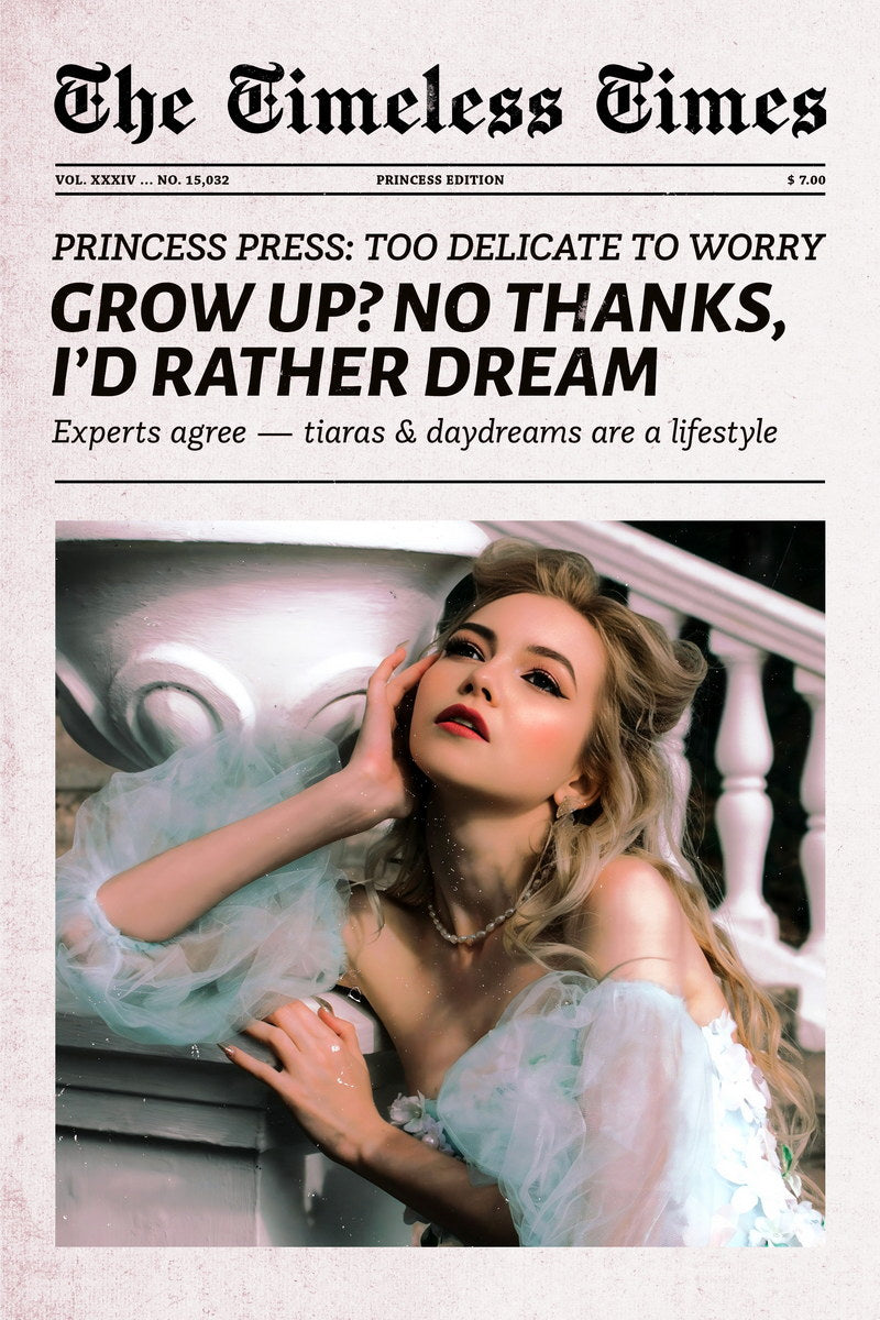 I’d Rather Dream | Soft Girl Newspaper Print Poster