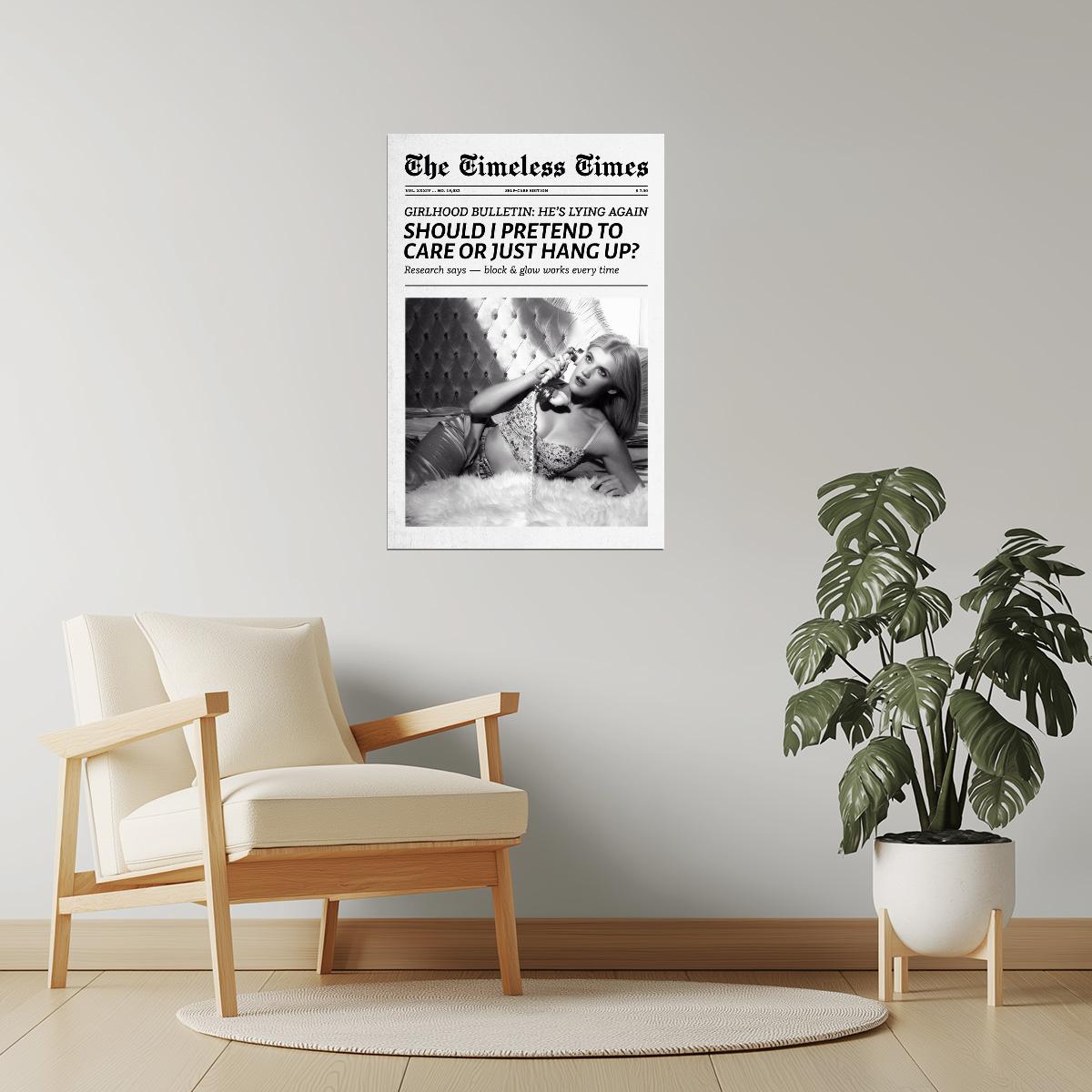 I Don’t Care | Drama Queen Newspaper Wall Art Poster