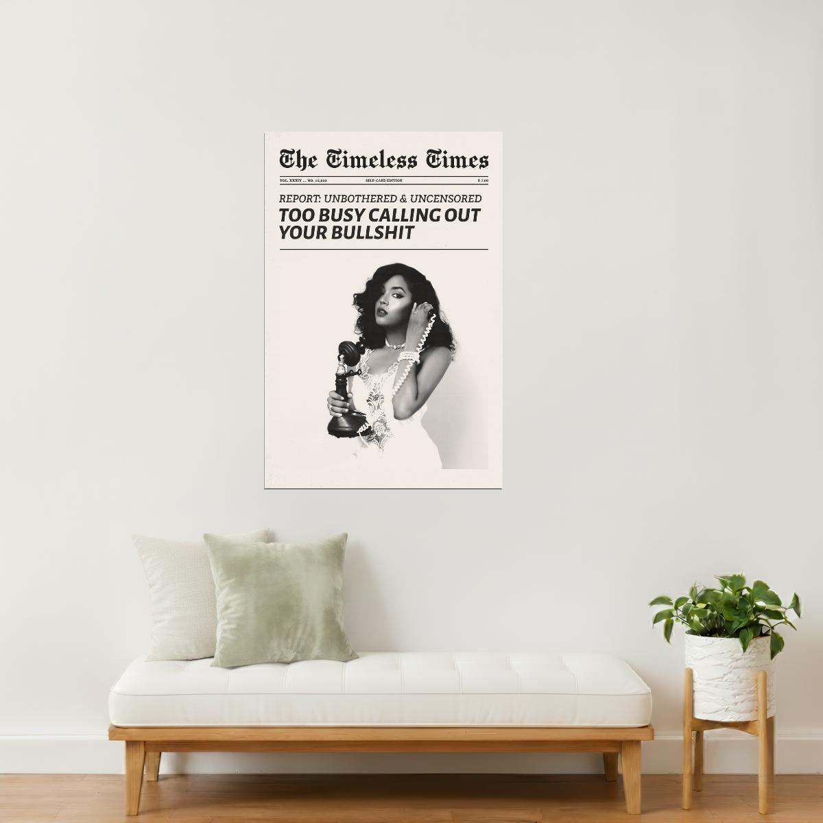 Calling Out Your Bullshit | Bold Feminist Newspaper Wall Art Poster