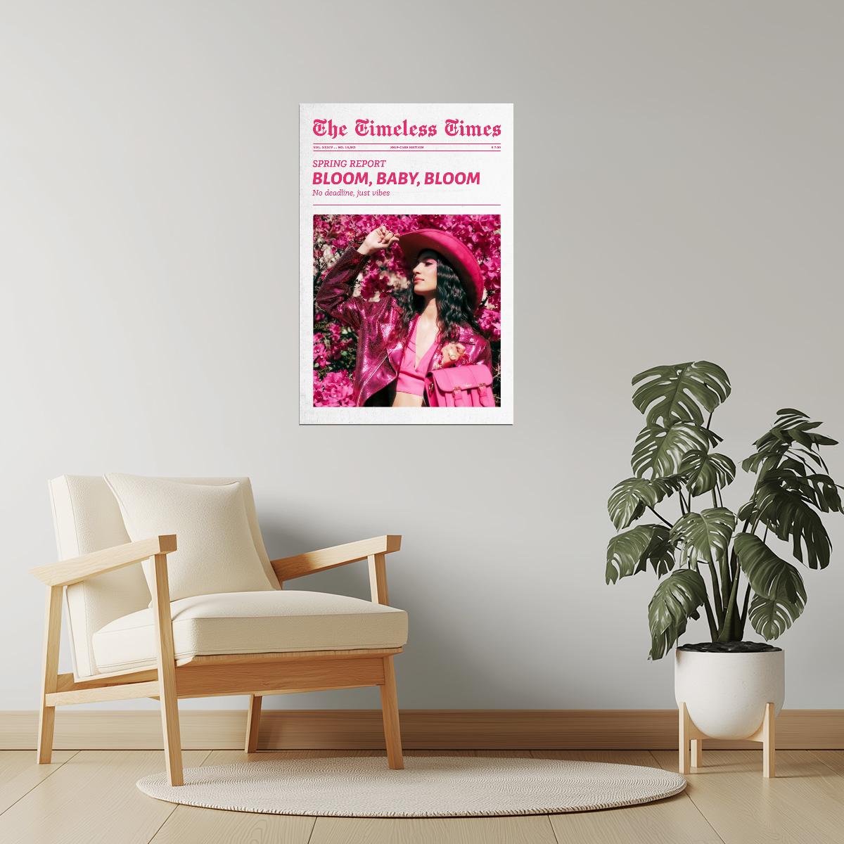 Bloom, Baby, Bloom | Boho Cowgirl Newspaper Print Poster