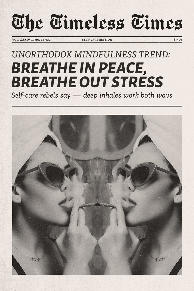 Breathe in Peace, Breathe out Stress | Minimalist Newspaper Wall Art Poster