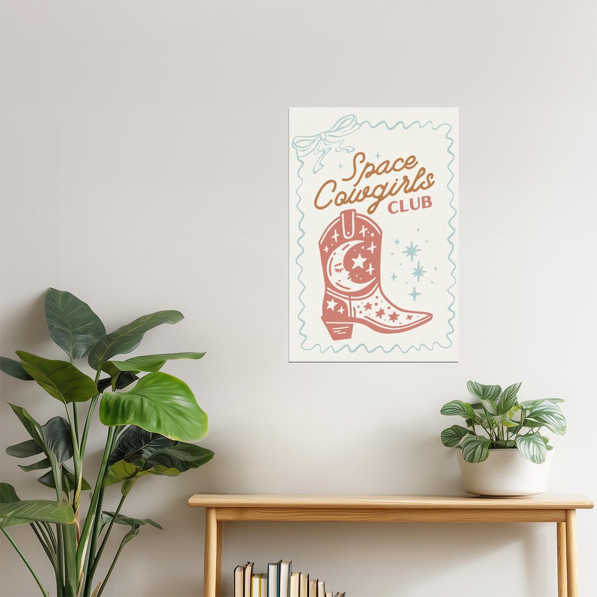 Space Cowgirls Club | Starry Cowboy Boot Print Poster
