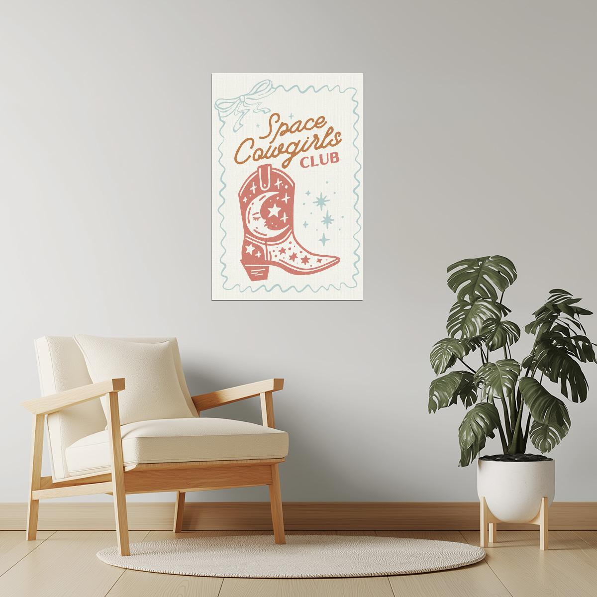 Space Cowgirls Club | Starry Cowboy Boot Print Poster