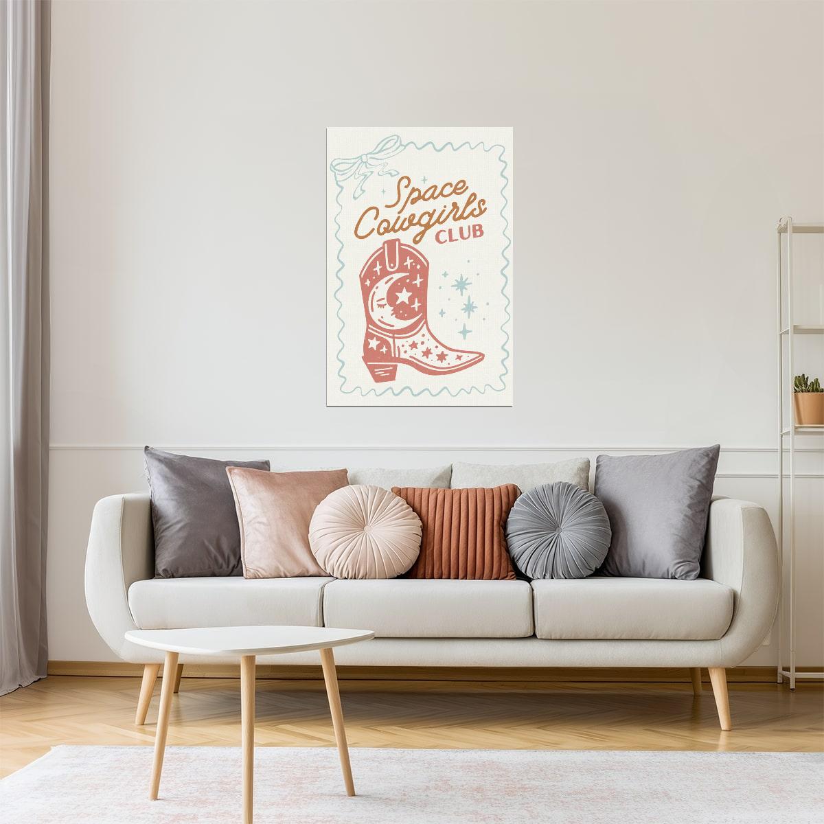 Space Cowgirls Club | Starry Cowboy Boot Print Poster
