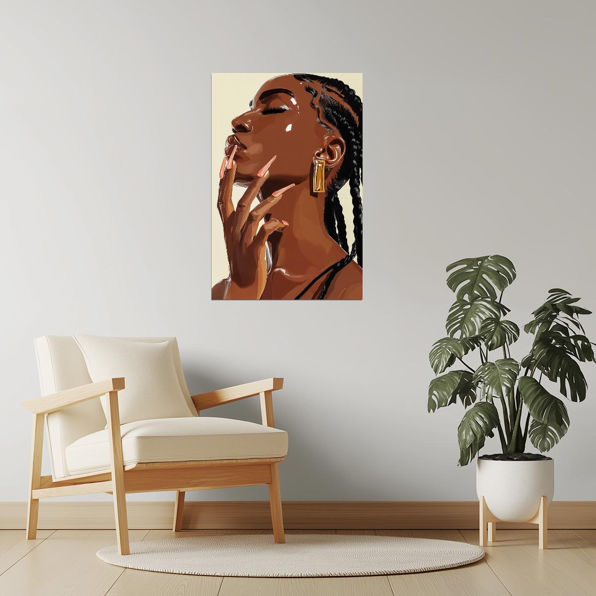 Sensual Black Woman | Chic Luxury Portrait | Wall Decor Poster