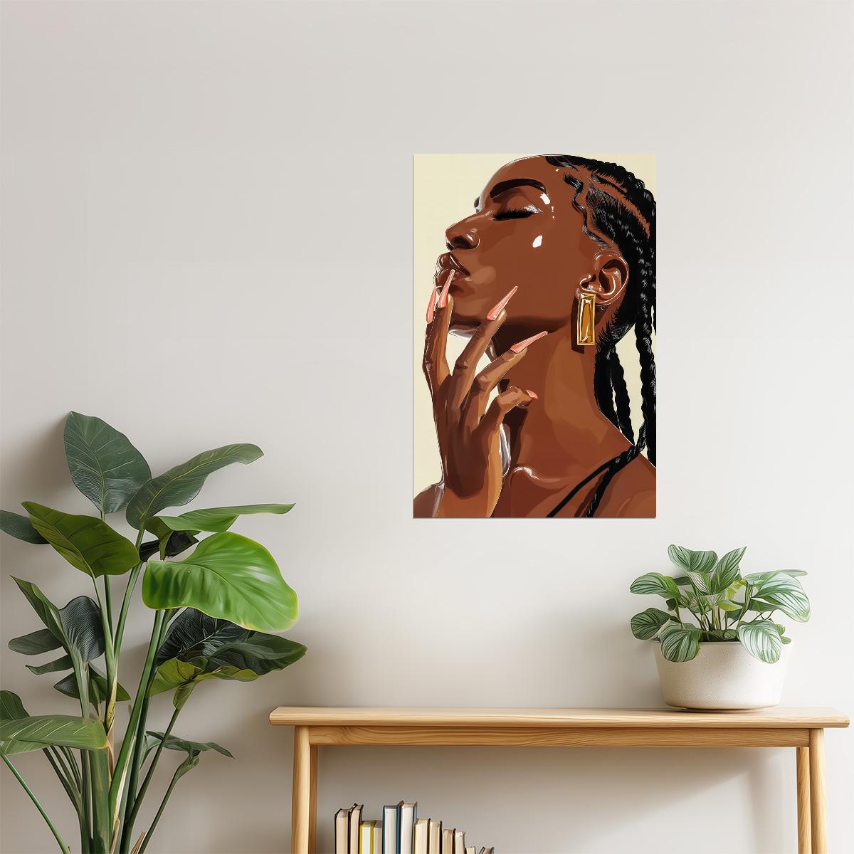 Sensual Black Woman | Chic Luxury Portrait | Wall Decor Poster