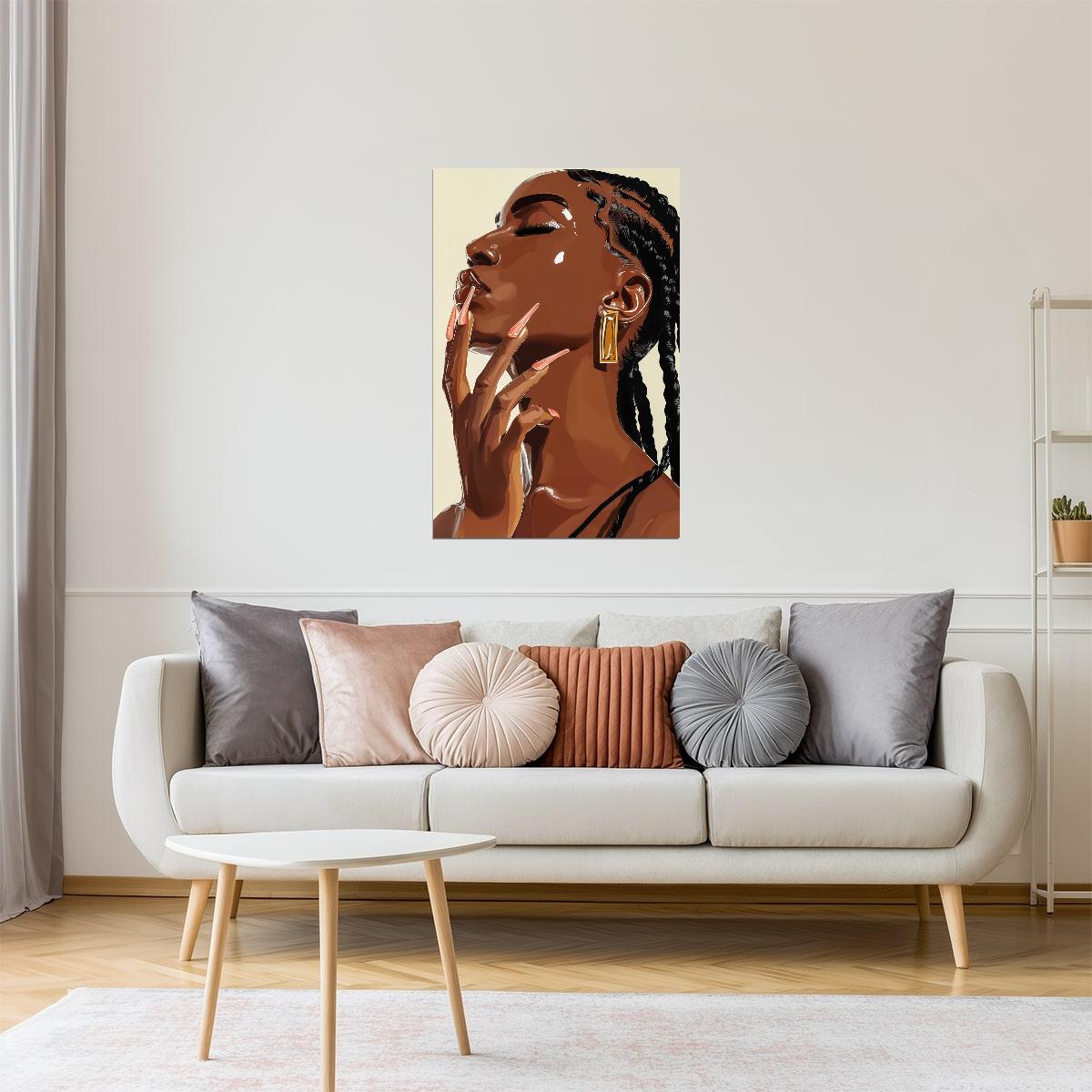 Sensual Black Woman | Chic Luxury Portrait | Wall Decor Poster