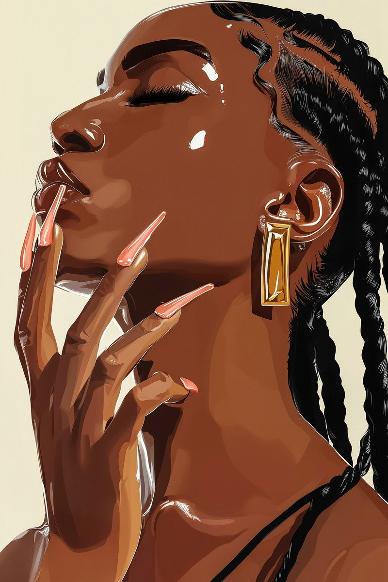 Sensual Black Woman | Chic Luxury Portrait | Wall Decor Poster