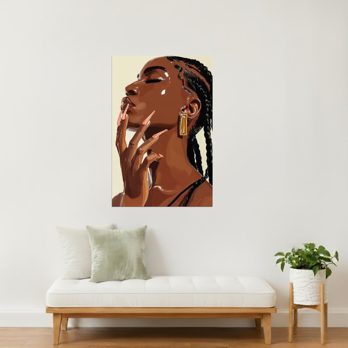 Sensual Black Woman | Chic Luxury Portrait | Wall Decor Poster