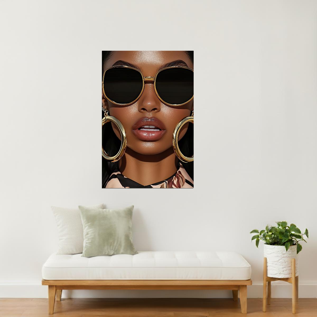 Black Woman with Sunglasses | Modern Fashion Illustration | Wall Art Print Poster