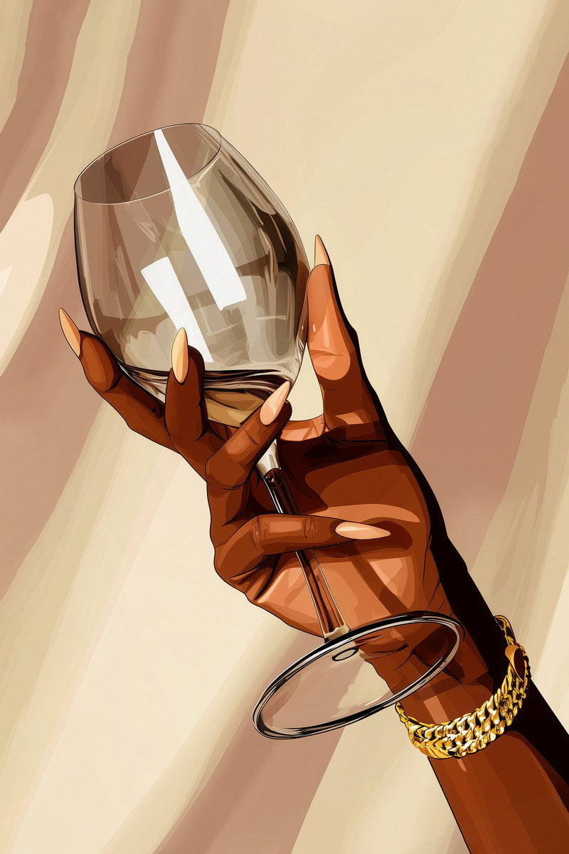 Wine Glass in Hand | Luxury Lifestyle Art | Statement Wall Decor Poster