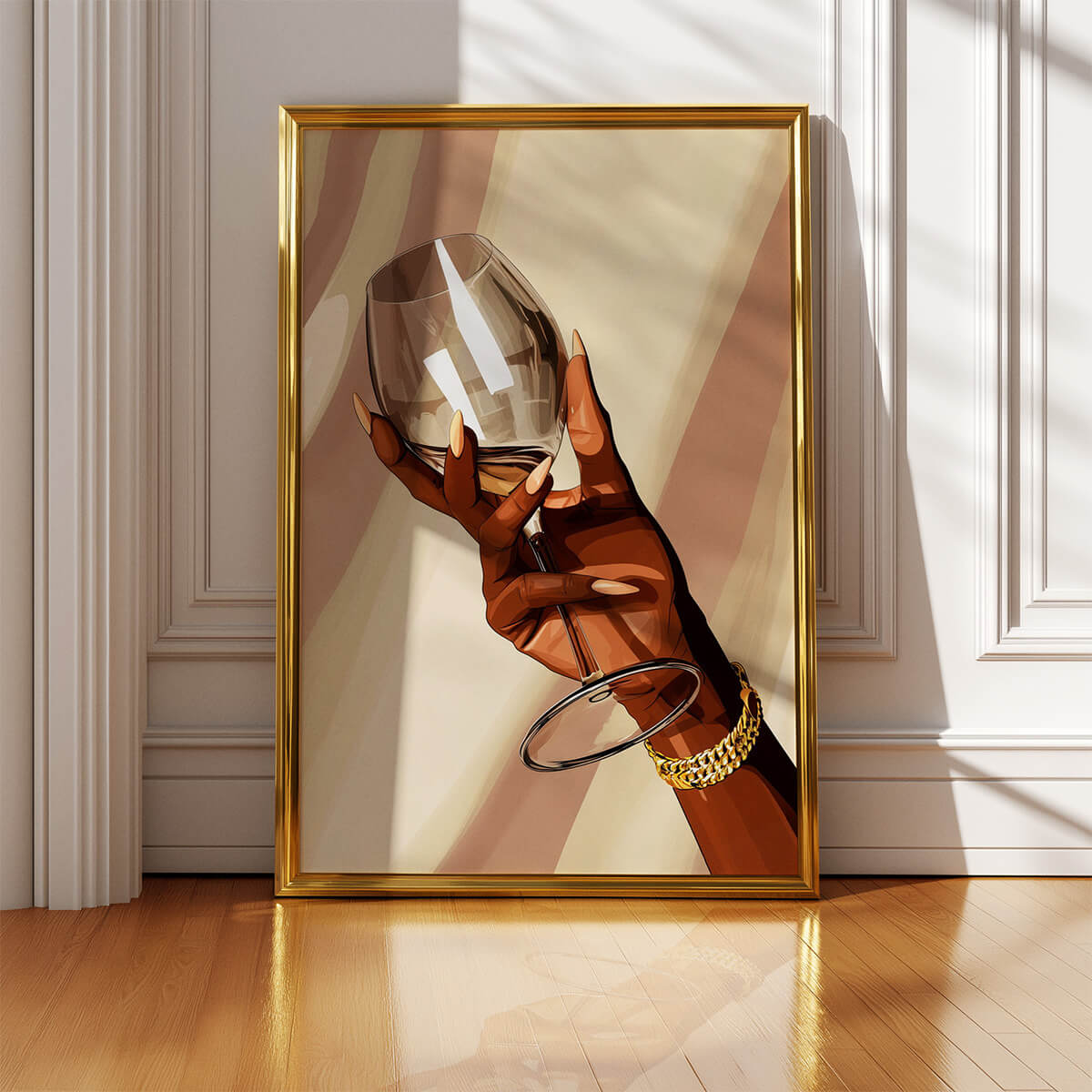 Wine Glass in Hand | Luxury Lifestyle Art | Statement Wall Decor Poster