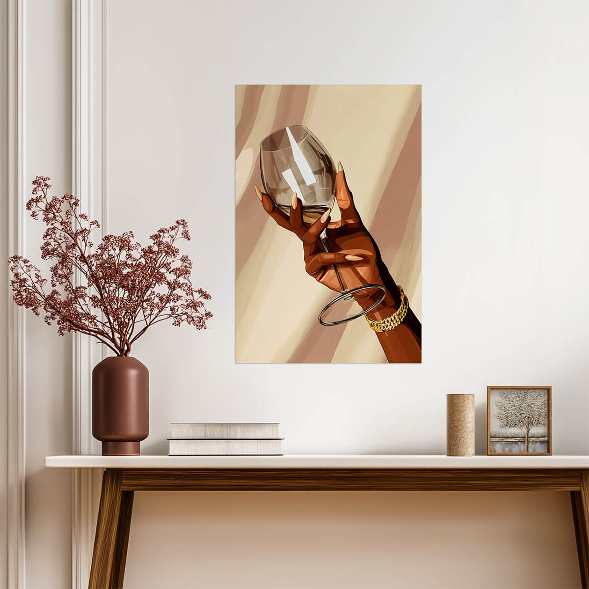 Wine Glass in Hand | Luxury Lifestyle Art | Statement Wall Decor Poster