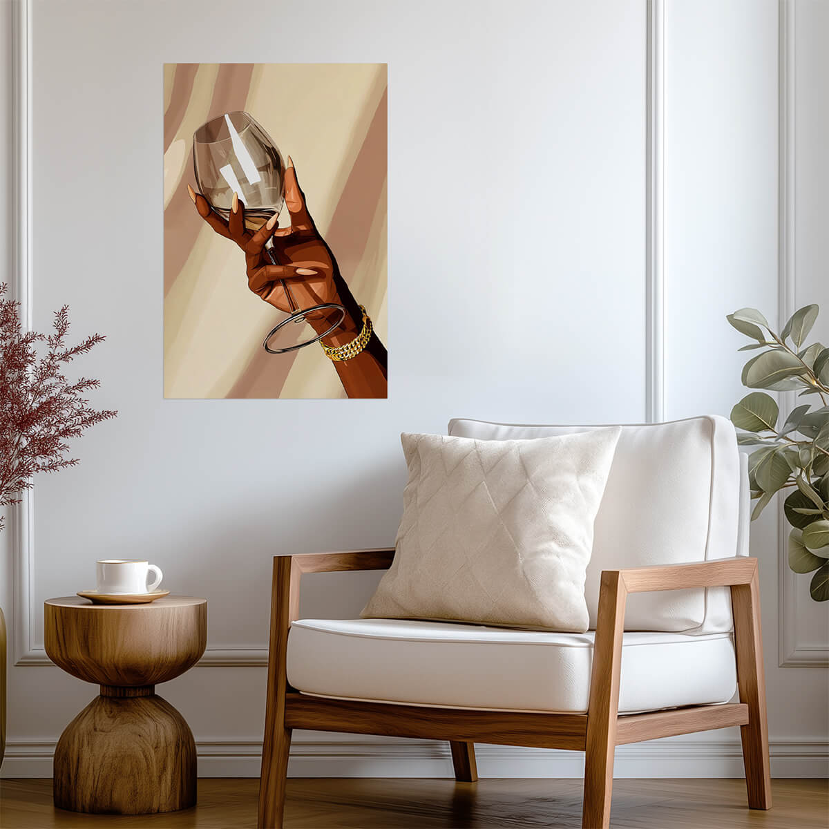 Wine Glass in Hand | Luxury Lifestyle Art | Statement Wall Decor Poster