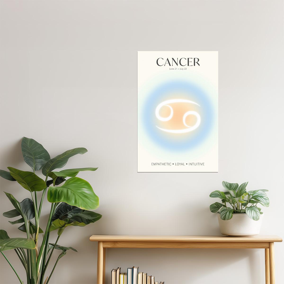 Cancer Zodiac Sign | Dreamy Celestial Gradient | Spiritual Wall Decor Poster