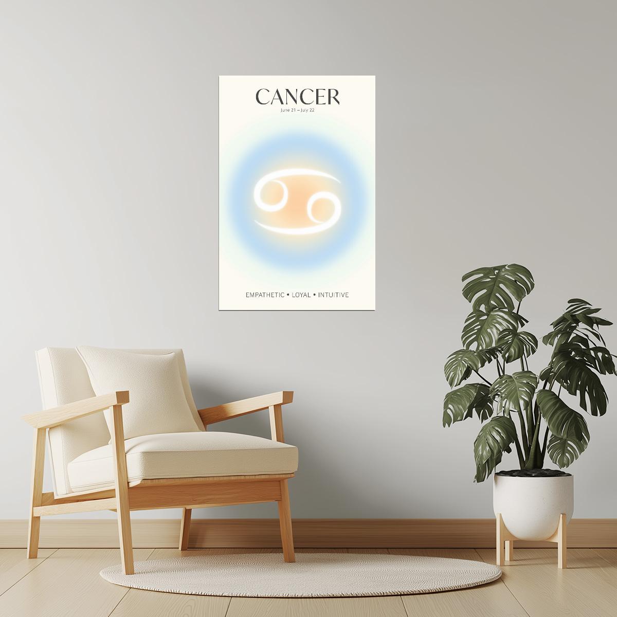 Cancer Zodiac Sign | Dreamy Celestial Gradient | Spiritual Wall Decor Poster