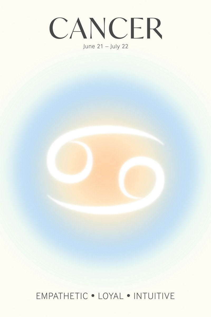 Cancer Zodiac Sign | Dreamy Celestial Gradient | Spiritual Wall Decor Poster