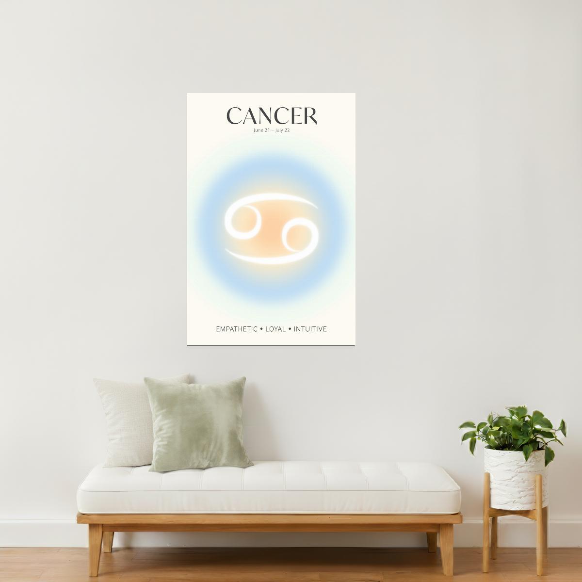 Cancer Zodiac Sign | Dreamy Celestial Gradient | Spiritual Wall Decor Poster