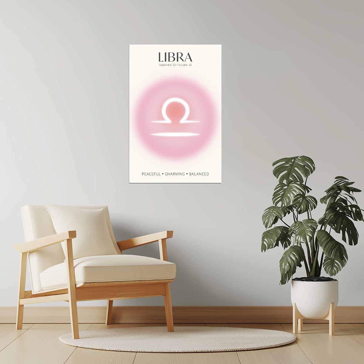Libra Zodiac Sign | Serene Pastel Gradient | Astrology Wall Decor Poster