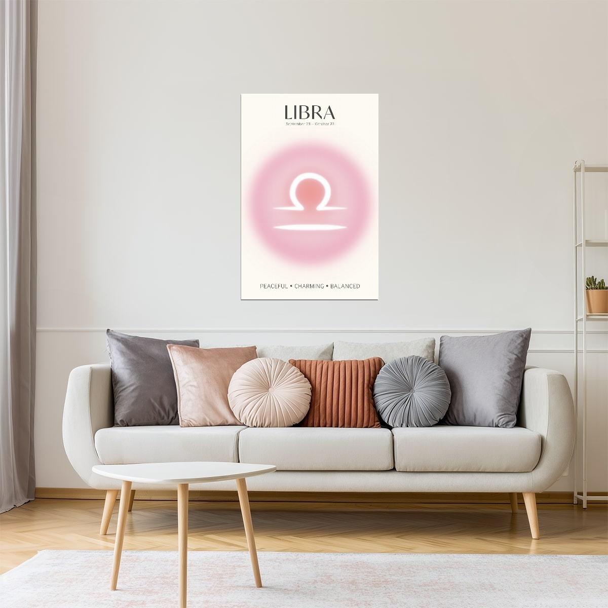 Libra Zodiac Sign | Serene Pastel Gradient | Astrology Wall Decor Poster