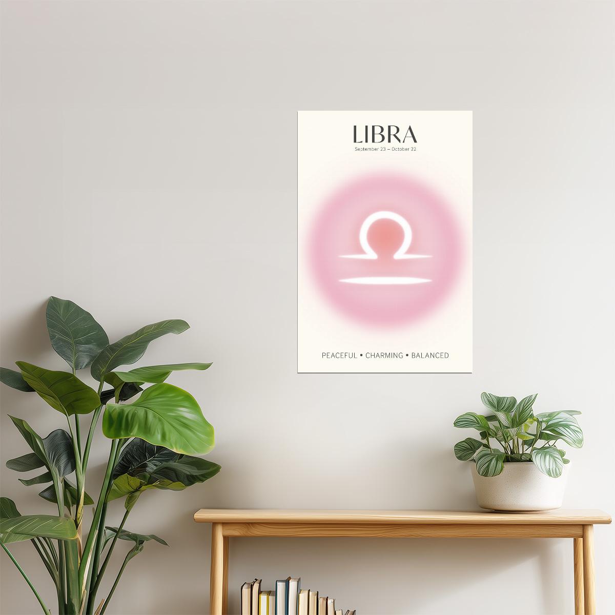 Libra Zodiac Sign | Serene Pastel Gradient | Astrology Wall Decor Poster